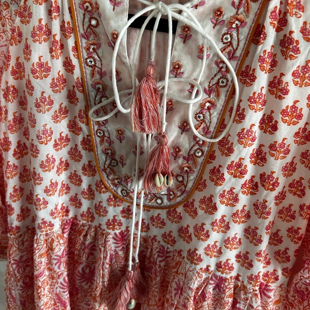 Bella Tu Bohemian Pink and White Floral Dress Sz XS NWOT - Picture 6 of 6